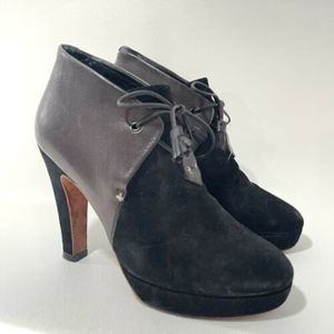 Rag & Bone Suede Leather Lace Up Ankle Boots Women's Sz 7 Heels Black